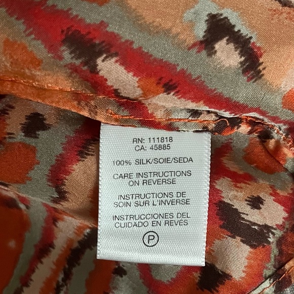 MICHAEL Michael Kors Vibrant Orange Paisley XS XP Top EUC - Picture 7 of 9